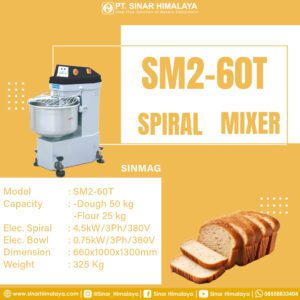 SM2-60T Spiral Mixer With Fixed Bowl Series Sinmag - Gambar 2