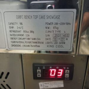 G98FC BENCH TOP CAKE DISPLAY FRIDGE WITH LED LIGHT - Gambar 2