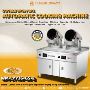 WM-LYY36-GS-2 DOUBLE 360MM DRUM GAS AUTOMATIC COOKING MACHINE - Gambar 2