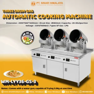 WM-LYY36-GS-3 THREE 360MM DRUM GAS AUTOMATIC COOKING MACHINE - Gambar 2