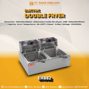 EH882 ELECTRIC HEATING DOUBLE CYLINDER DOUBLE SCREEN FRYER - Gambar 2