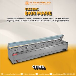 CTT6B LONG SIX-PLATE SOUP POOL WITH GLASS - Gambar 2
