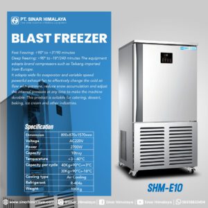 SHM-E10 BLAST FREEZER (CAP. 10 TRAYS) TEMP. +3 ˜ -40°C - Gambar 2