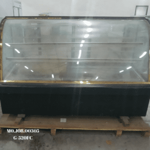 G-520FC REFRIGERATING MARBLE SHOWCASE BLACK MARBLE & AL.DOOR RAIL W/LED LIGHT (GOLDEN TRIMMING) - Gambar 3