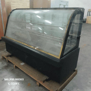 G-520FC REFRIGERATING MARBLE SHOWCASE BLACK MARBLE & AL.DOOR RAIL W/LED LIGHT (GOLDEN TRIMMING) - Gambar 4