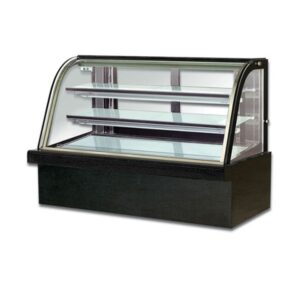 G-520FC REFRIGERATING MARBLE SHOWCASE BLACK MARBLE & AL.DOOR RAIL W/LED LIGHT (GOLDEN TRIMMING)