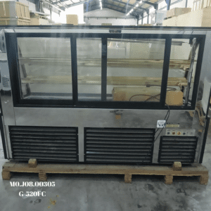 G-520FC REFRIGERATING MARBLE SHOWCASE BLACK MARBLE & AL.DOOR RAIL W/LED LIGHT (GOLDEN TRIMMING) - Gambar 8