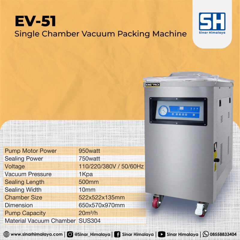 EV-51 SINGLE CHAMBER VACUUM PACKAGING MACHINE - Gambar 2