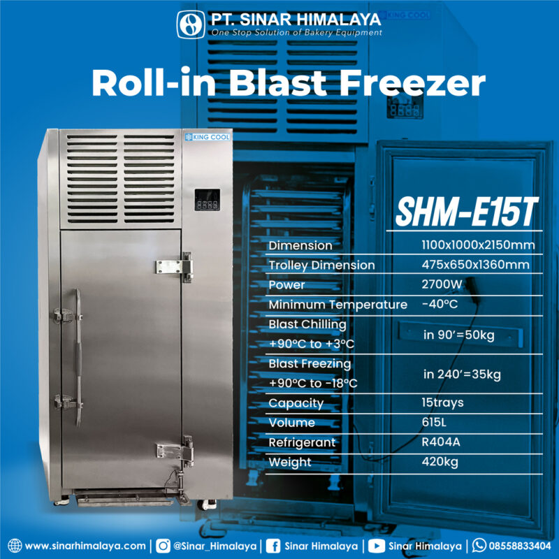 SHM-E15T BLAST FREEZER 15 TRAYS (40x60 CM) WITH 1 TROLLEY - Gambar 2