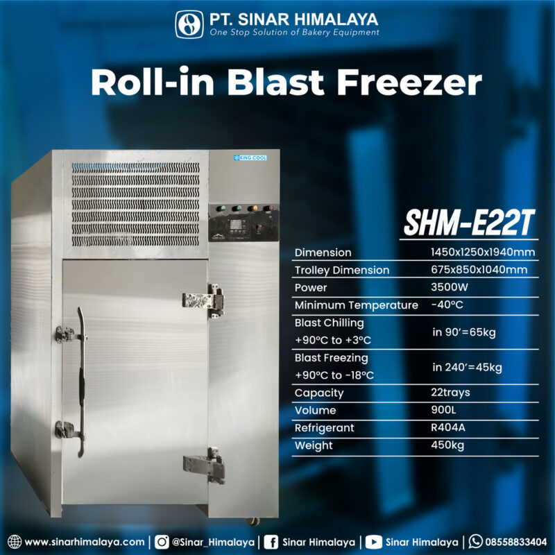 SHM-E22T BLAST FREEZER 22 TRAYS (40x60 CM) WITH 1 TROLLEY - Gambar 2