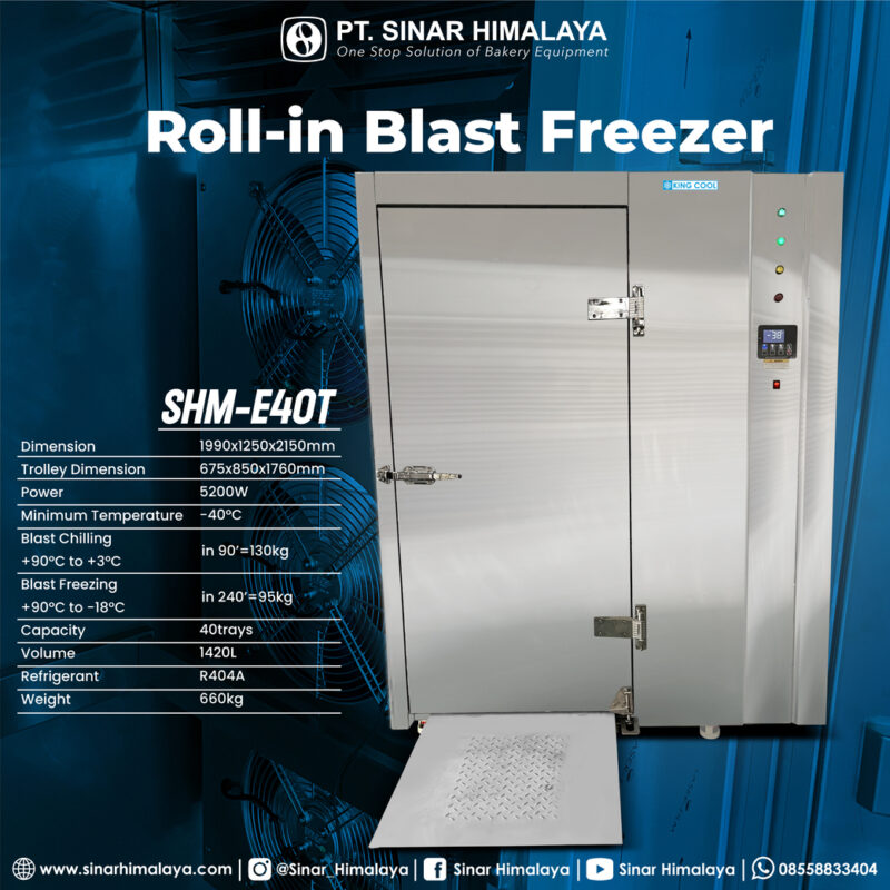 SHM-E40T BLAST FREEZER 40 TRAYS (40x60 CM) WITH 1 TROLLEY - Gambar 2