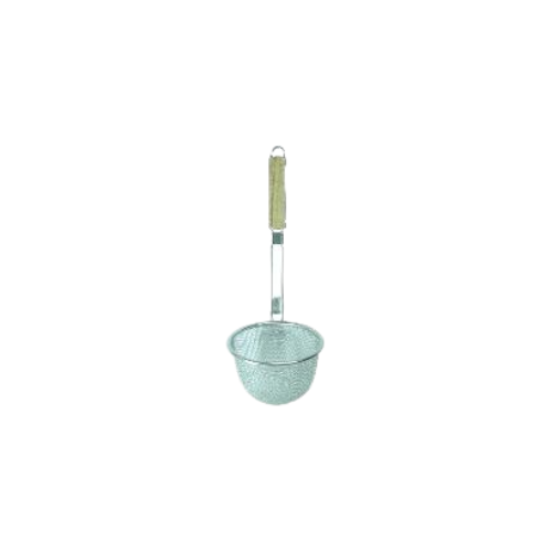 STEEL NOODLE STRAINER (SMALL SQUARE HANDLE) WOODEN HAN