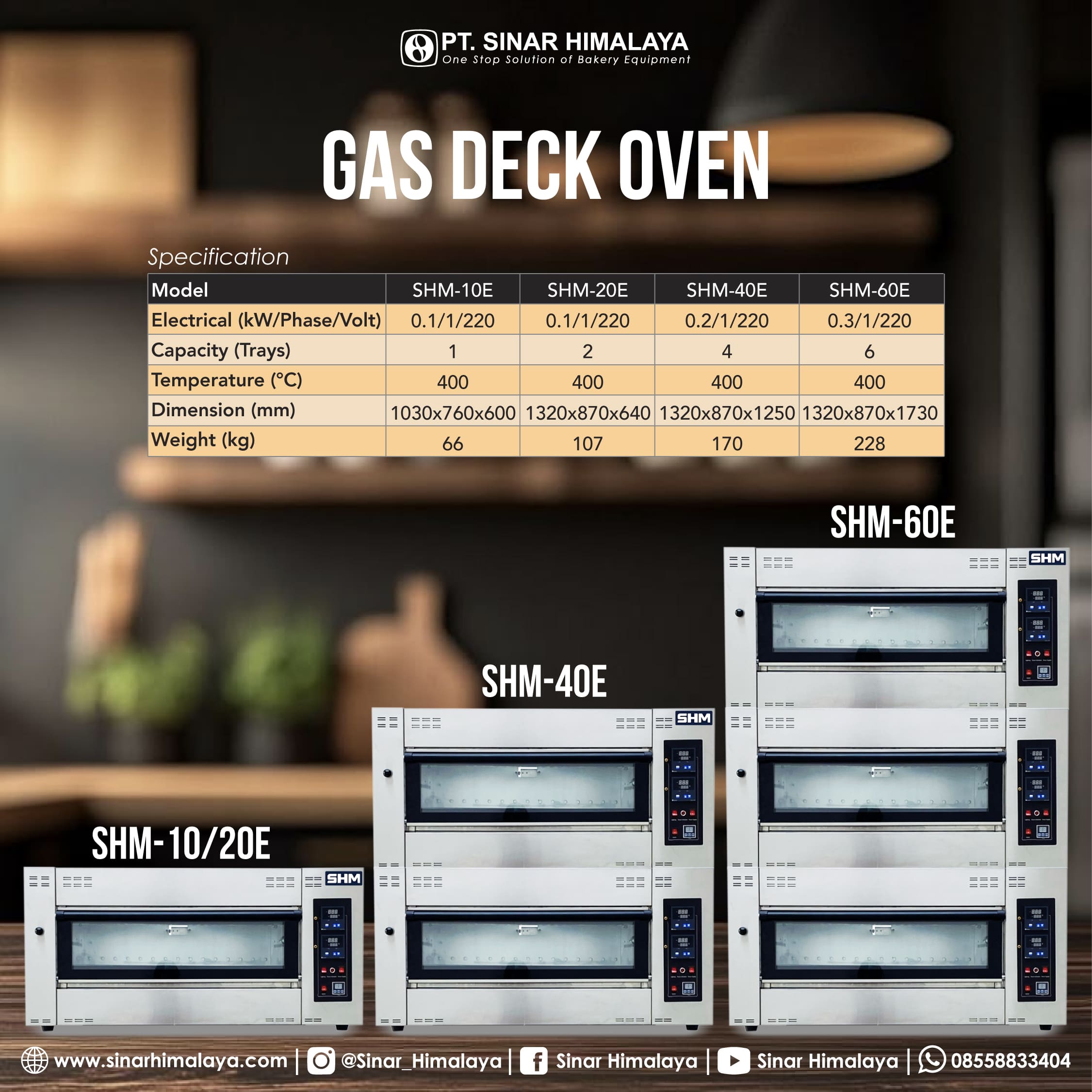 SHM-10E GAS DECK OVEN (1 DECK 1 TRAY) - Gambar 2