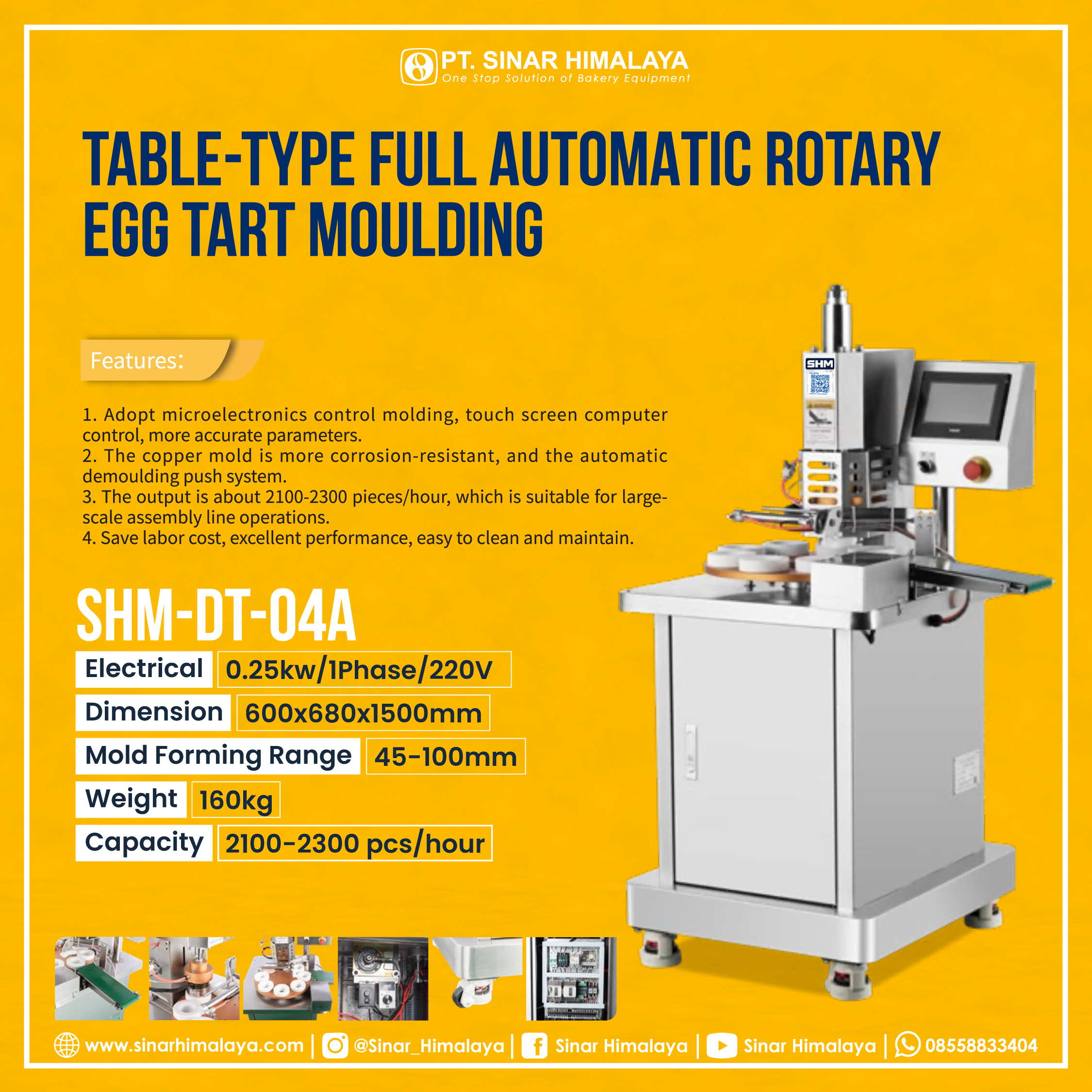 SHM-DT-04A TABLE-TYPE FULL AUTOMATIC ROTARY EGG TART MOULDIN - Gambar 2