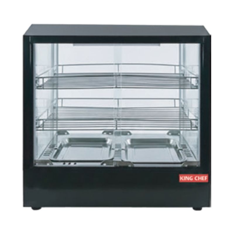 BW-41 BLACK 3-TIER 66 CM SQUARE HEATED DISPLAY CASE