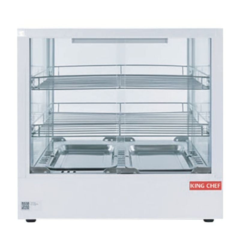 BW-41 WHITE 3-TIER 66 CM SQUARE HEATED DISPLAY CASE