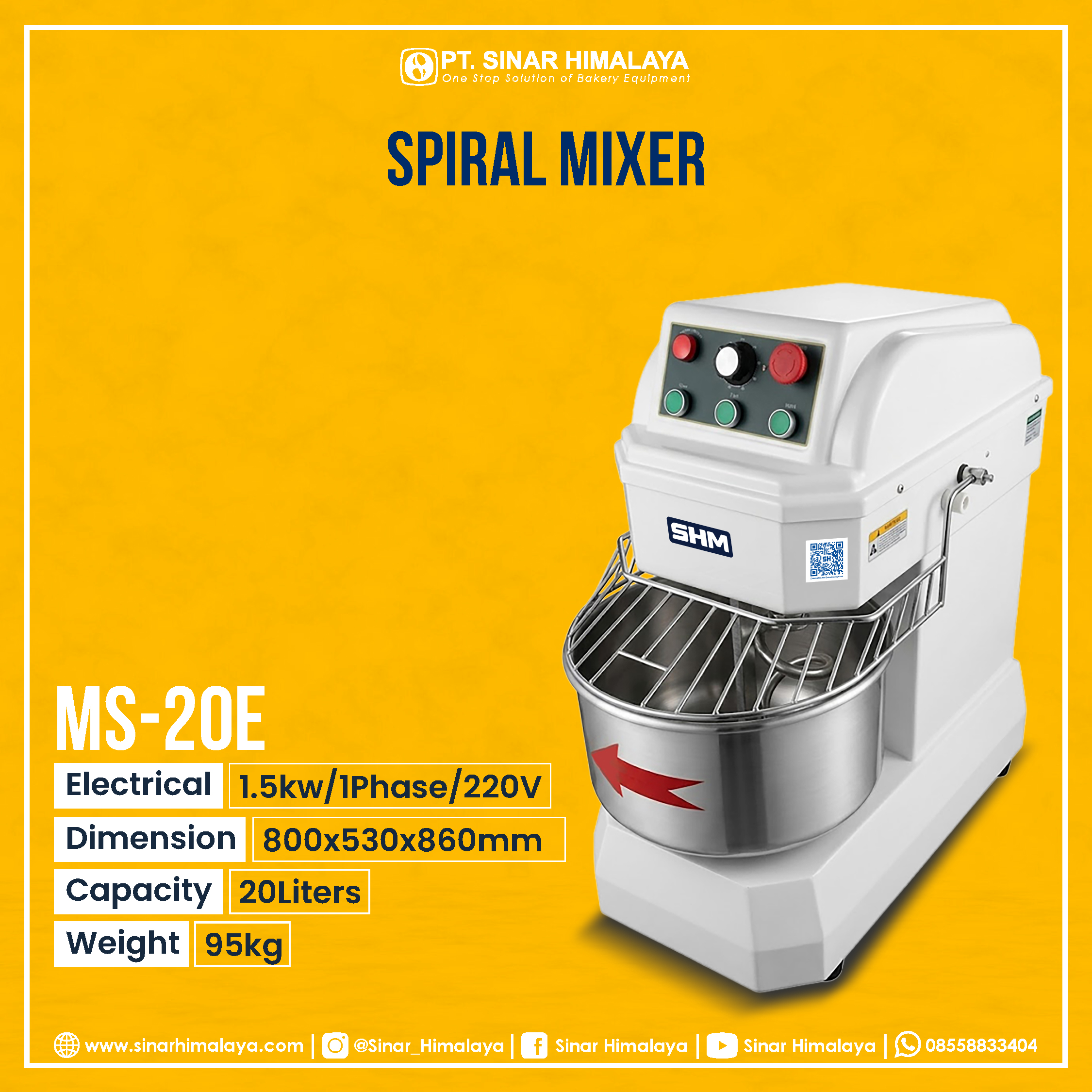 MS-20E SPIRAL MIXER 20 LITER - Gambar 2