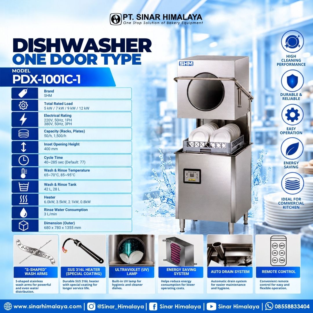 SHM-PDX-1001C-1 One Door Type Dishwasher - Gambar 2